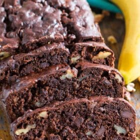 Chocolate Banana Bread is the best banana bread you will ever have! Incredibly tender, moist and flavorful, loaded with chocolate chips and crunchy walnuts!