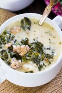 Easy Instant Pot Zuppa Toscana is the Olive Garden Copycat easily made in the Instant Pot in just 40 minutes with budget friendly ingredients.