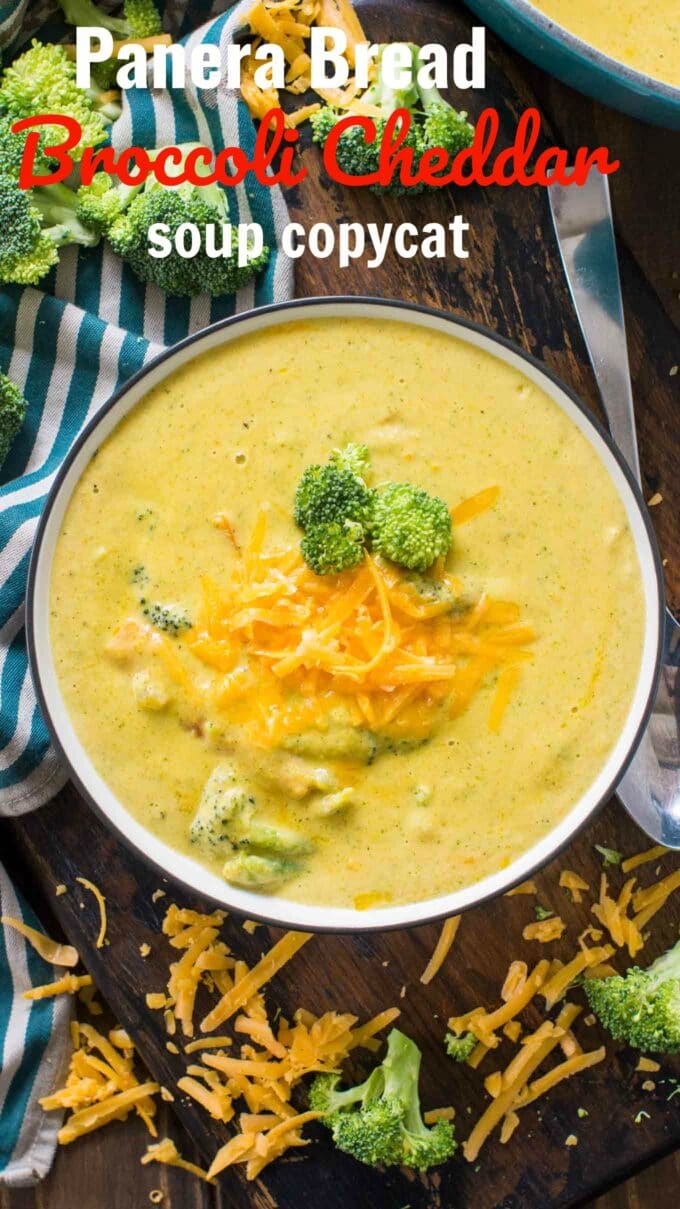 Broccoli cheddar soup in a white bowl.