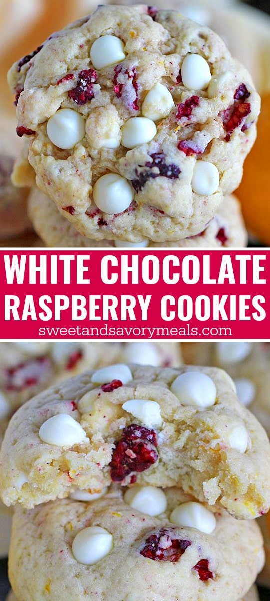 White Chocolate Lemon Raspberry Cookies