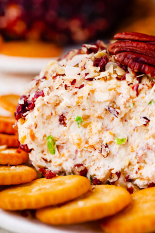Homemade cheesy bacon and cheese cheese ball.