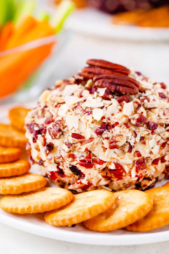 Pecan bacon and cheese cheese ball.