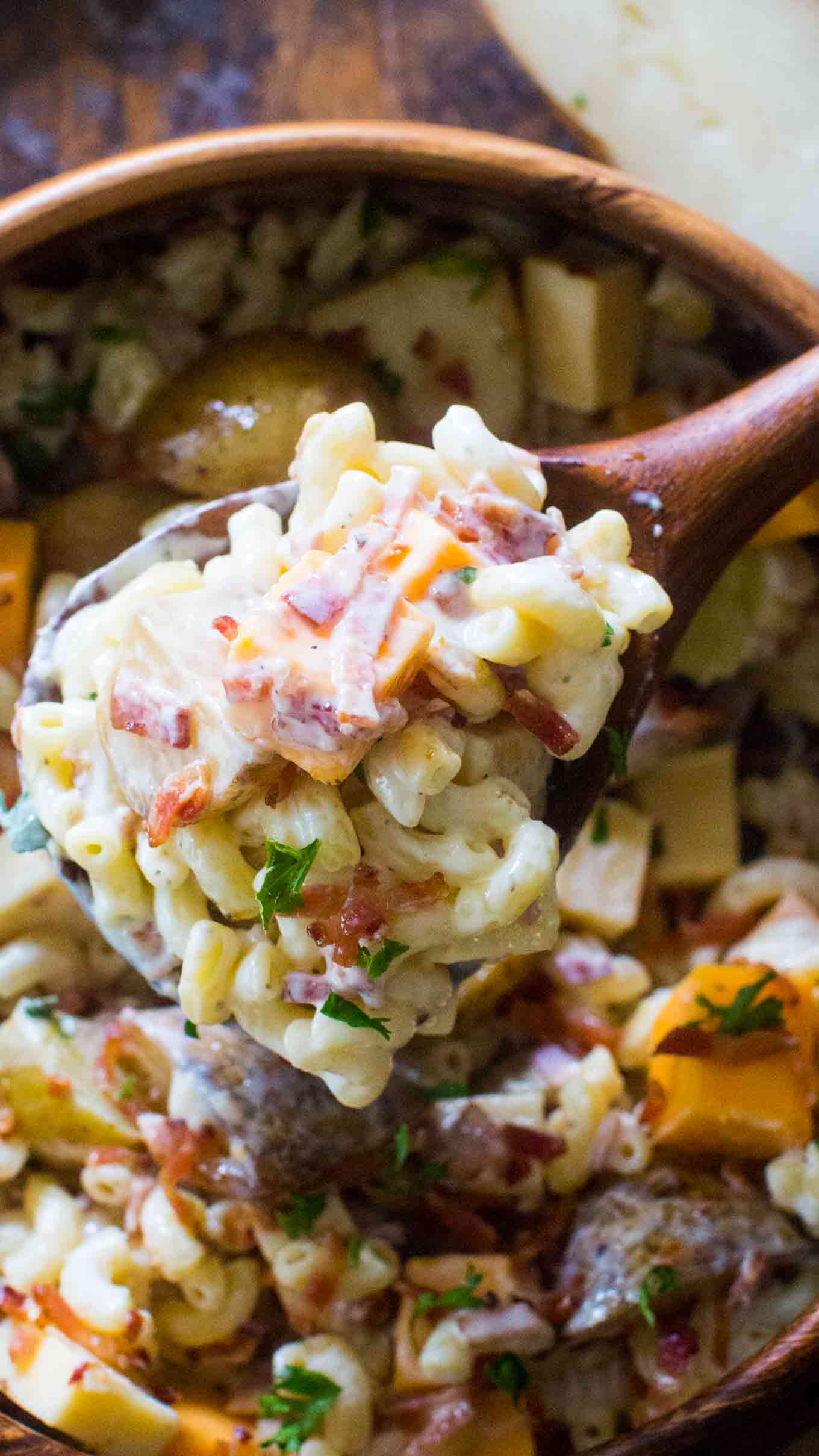 Best Loaded Baked Potato Salad is the perfect meal to bring to a potluck or to make for a party! Delicious, packed with baked potatoes, cheese and bacon!