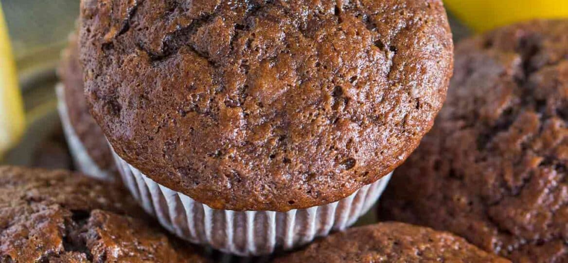 Chocolate Banana Muffins are the best way to use over ripe bananas. The muffins are very easy to make, soft, chocolaty and full of flavor.