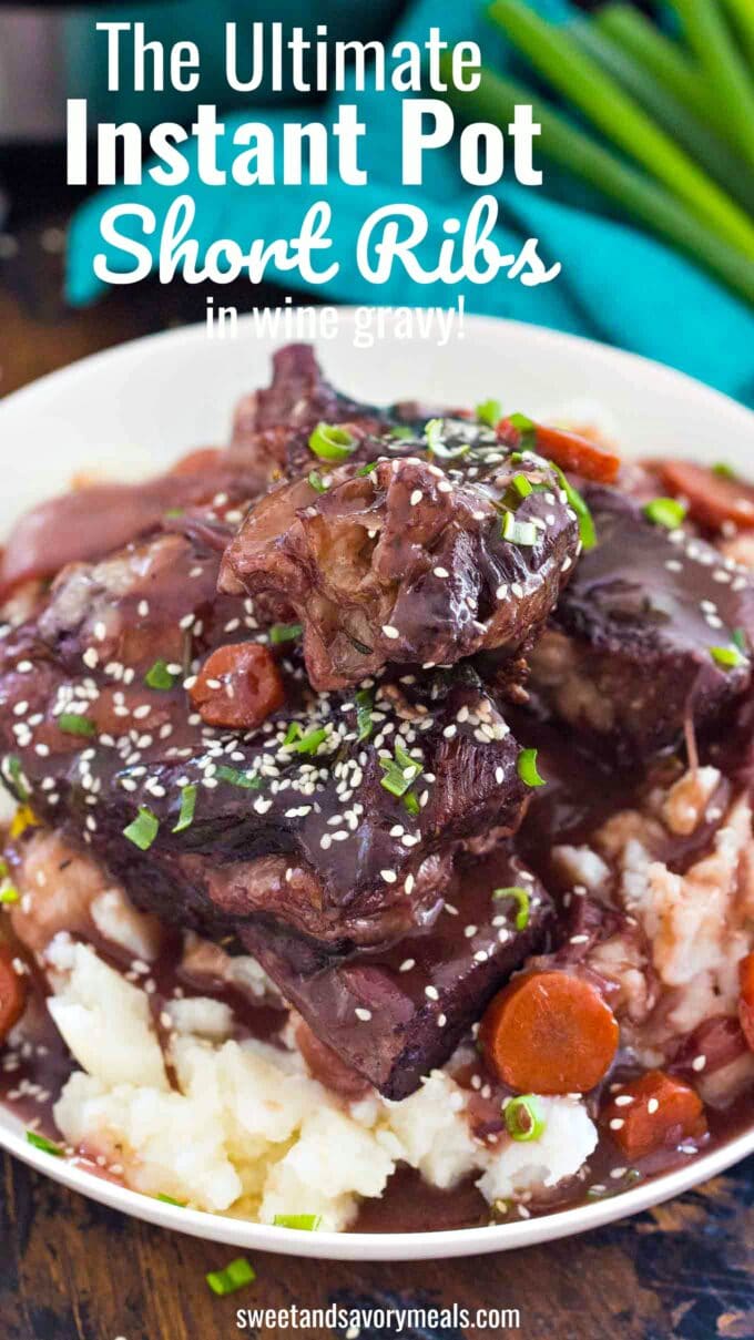 Picture of short ribs over mashed potatoes.