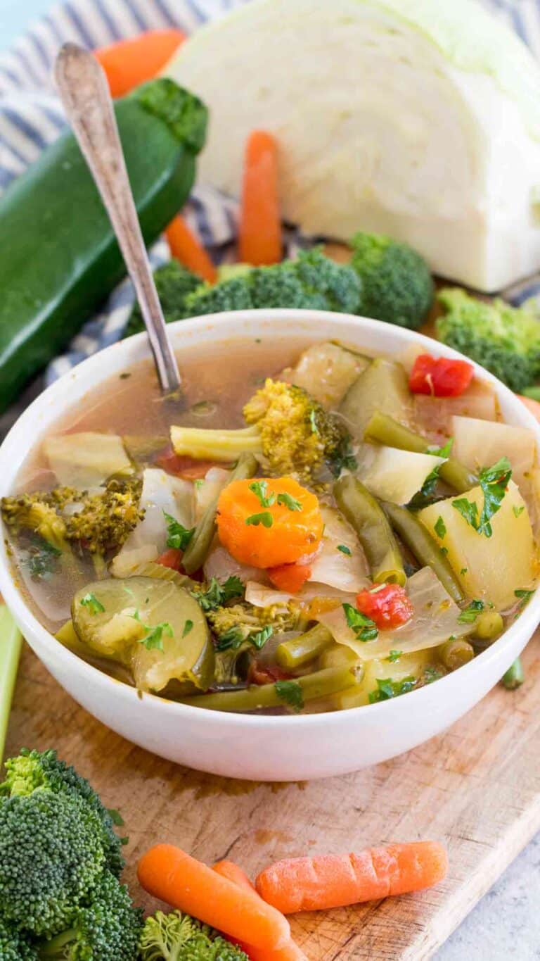 Vegan Instant Pot Weight Loss Soup is a very easy to make veggie soup that packs lots of nutrients and fiber to keep you full and boost your energy.