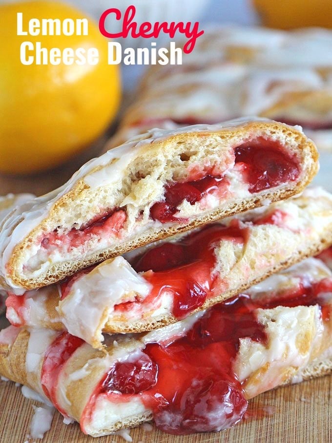 Cherry Danish Cake with puff pastry recipe