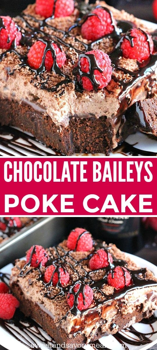 Chocolate Baileys Poke Cake