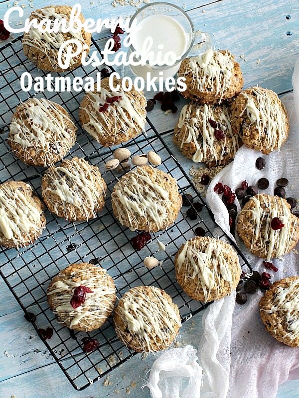 Cranberry Pistachio Oatmeal Cookies