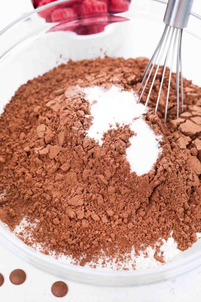 stirring dry ingredients in a bowl