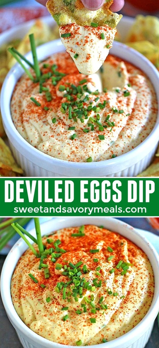 Deviled Eggs Dip Image for Pinterest.