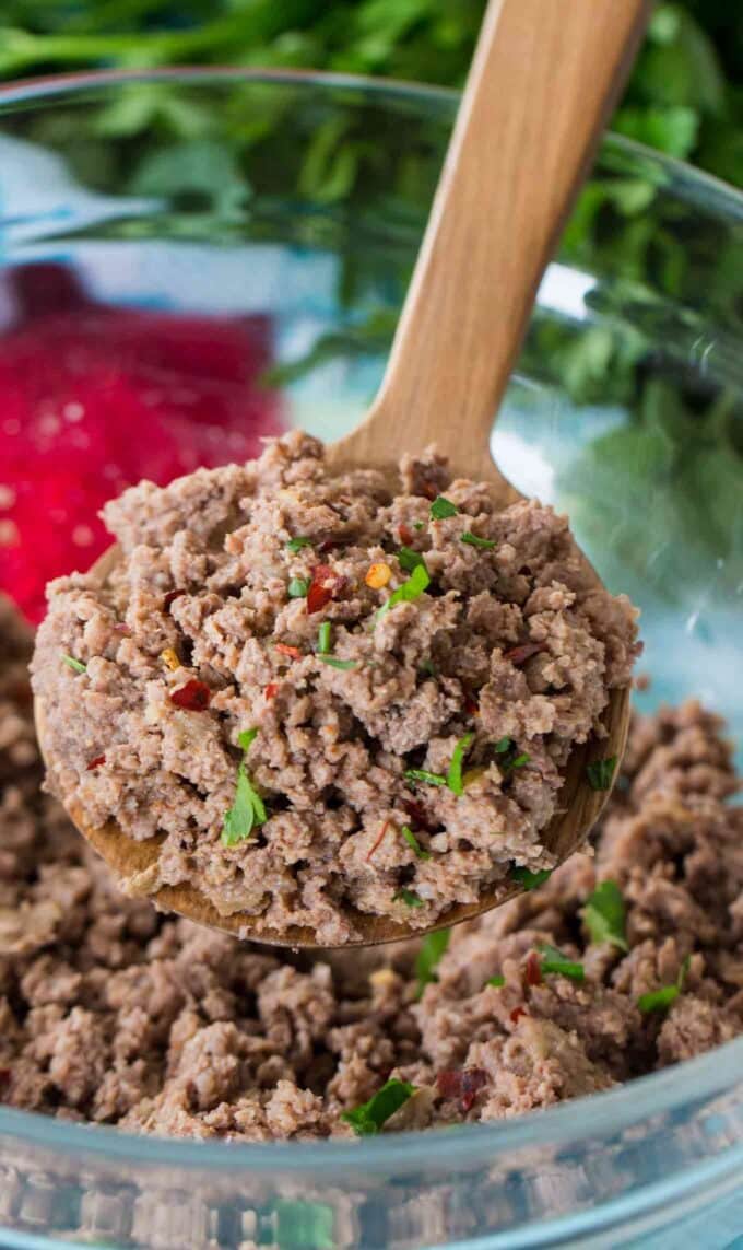 season crumbled ground beef cooked in a bowl