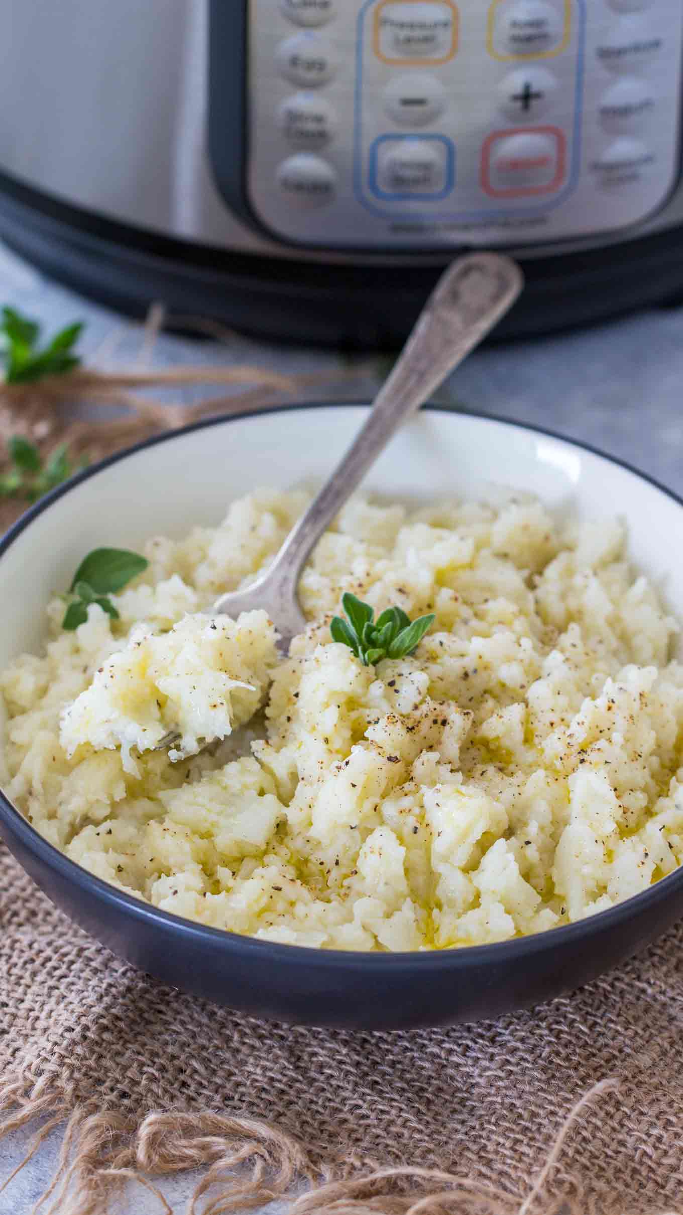 Instant Pot Mashed Cauliflower - Sweet and Savory Meals