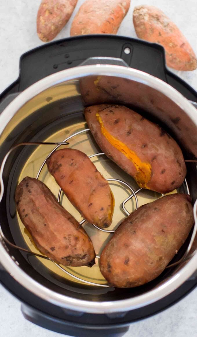 Instant Pot Sweet Potatoes (pressure cooker steamed) - The Kitchen Girl