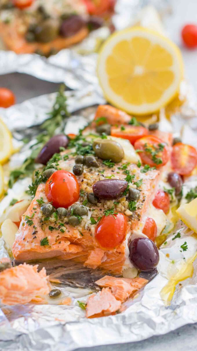 Mediterranean Salmon Foil Packets