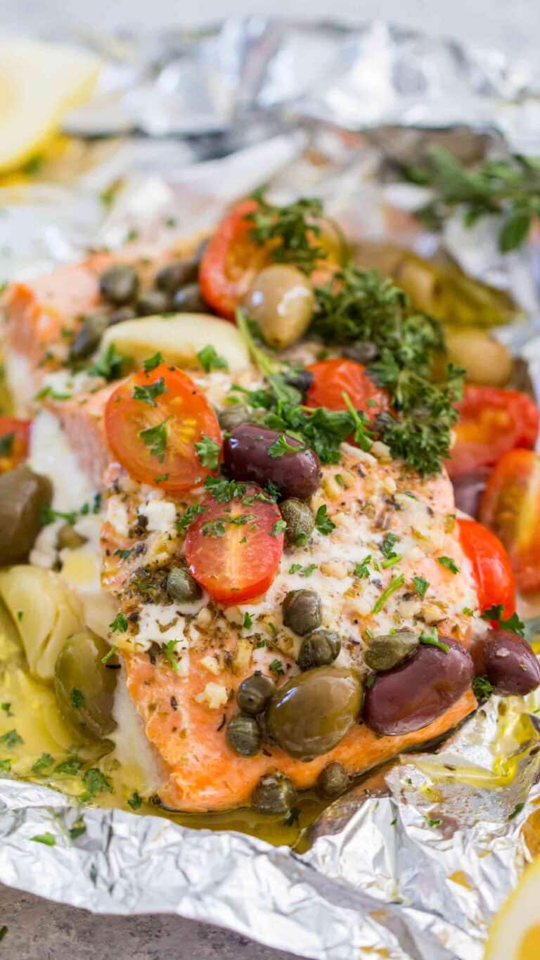 Mediterranean Salmon Foil Packets