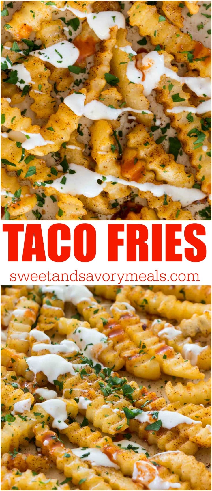 Taco fries are flavorful and delicious and you only need two ingredients. Perfect to serve as an appetizer or side dish.