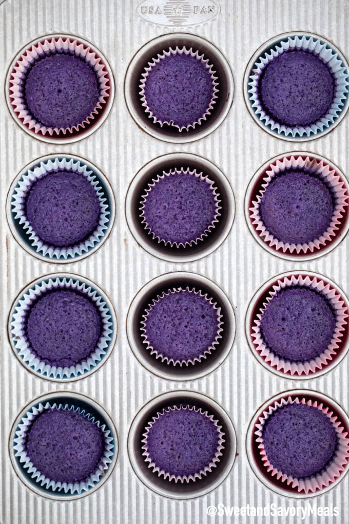 Picture of purple cupcakes.