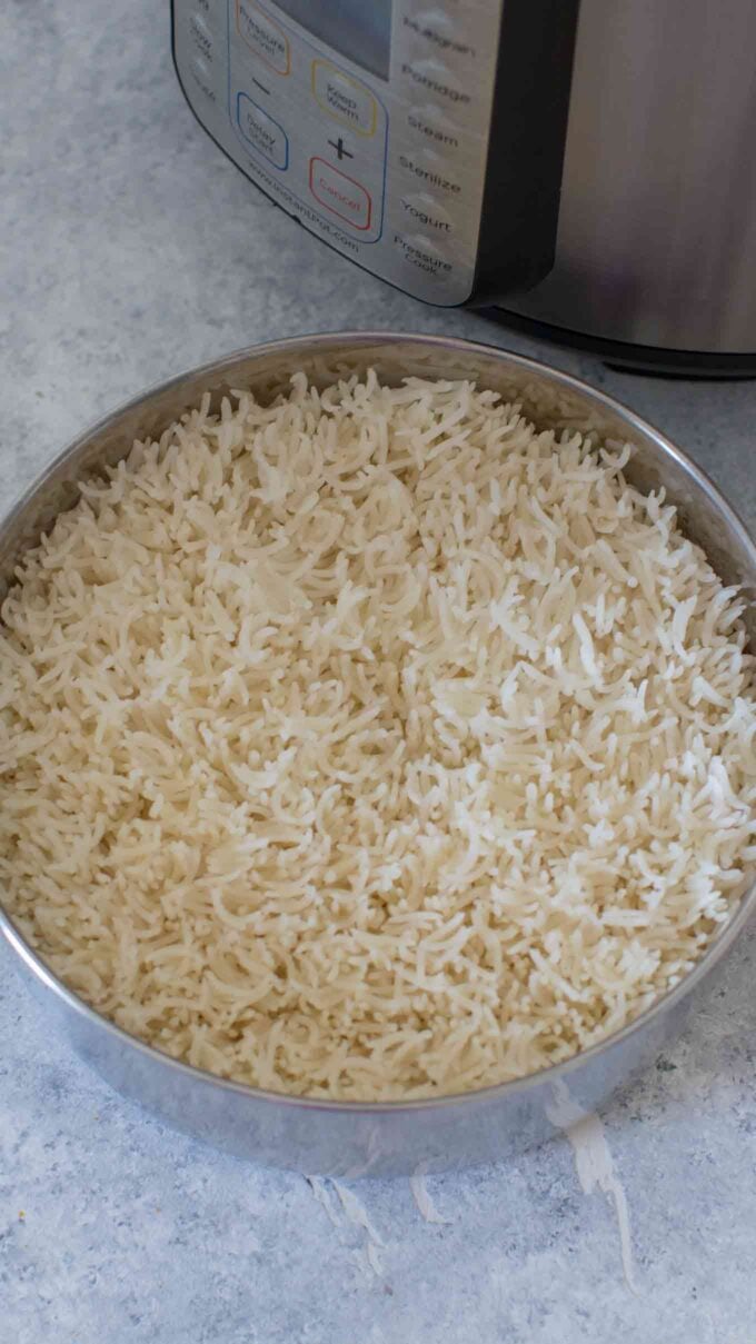 Instant pot basmati rice image.