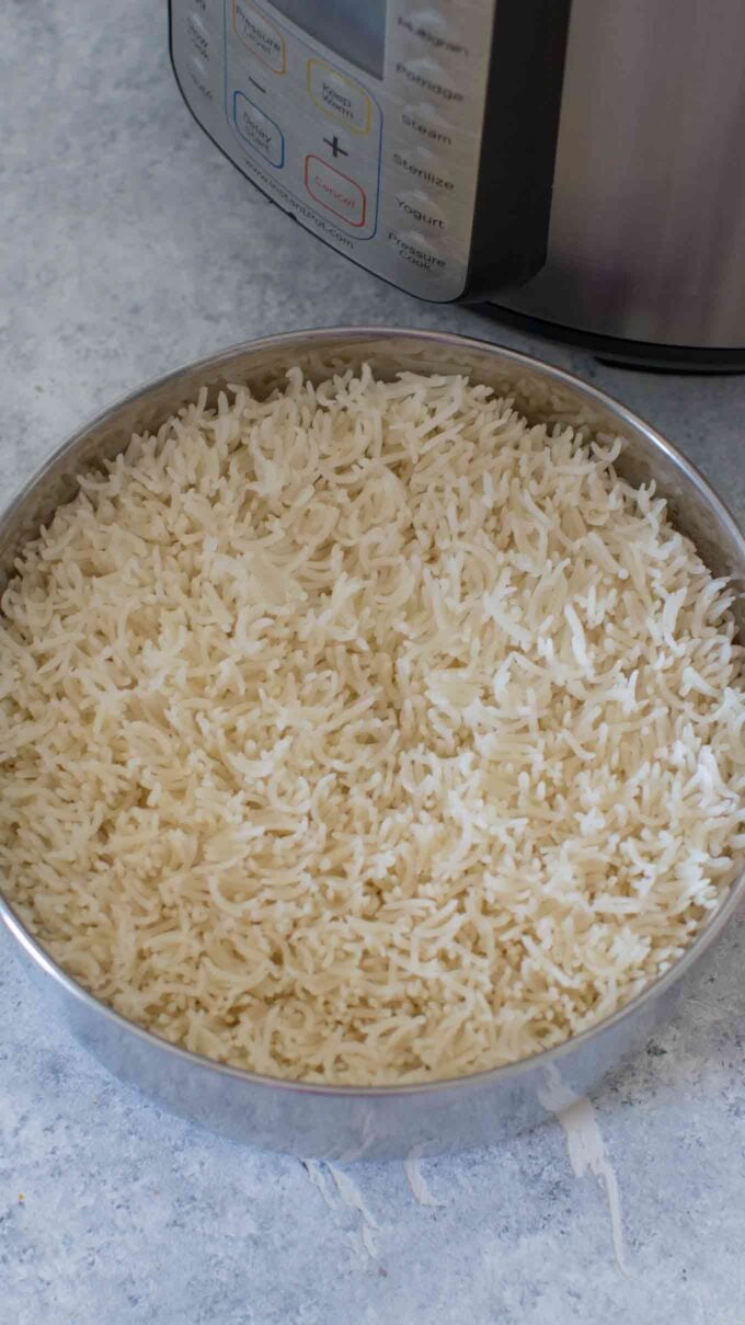 Instant pot basmati rice image. 