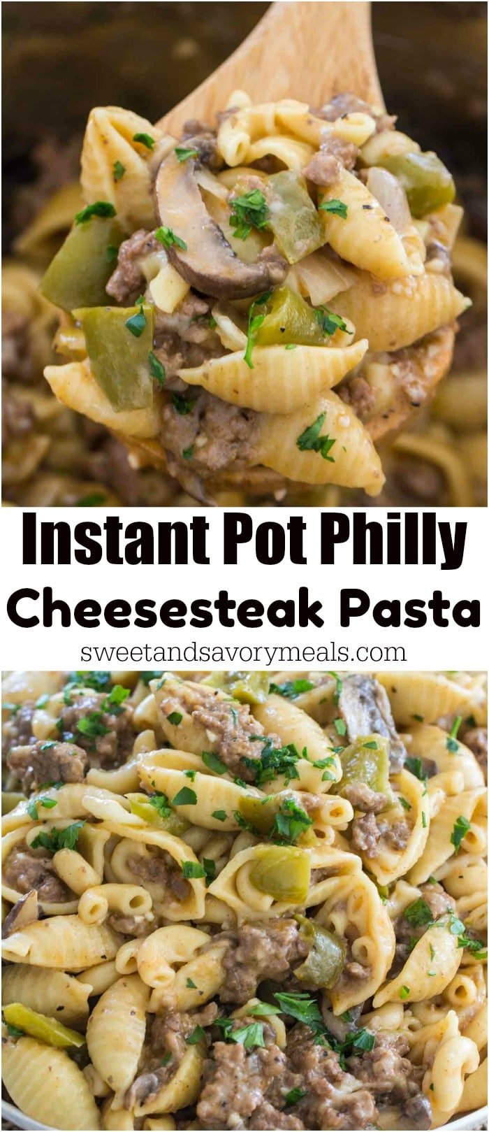 Instant Pot Philly Cheesesteak Pasta - Chase Laughter