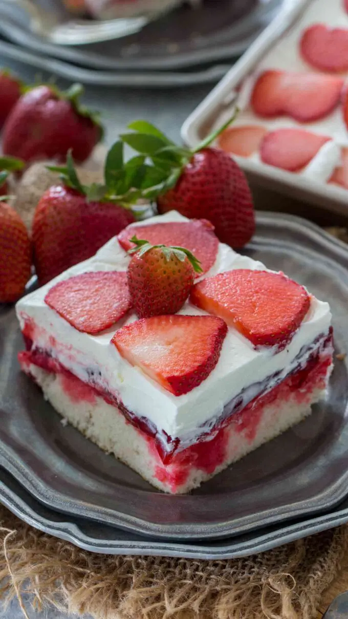 Best Strawberry Poke Cake 