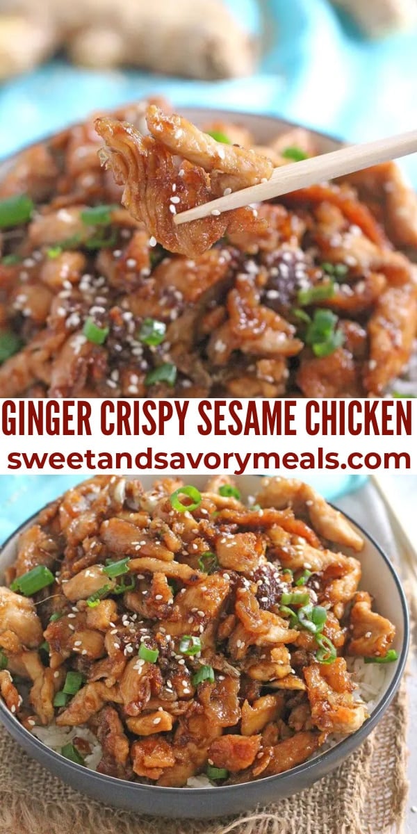 easy ginger crispy sesame chicken pin