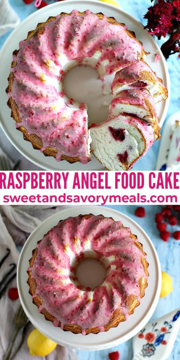 easy raspberry angel food cake pin