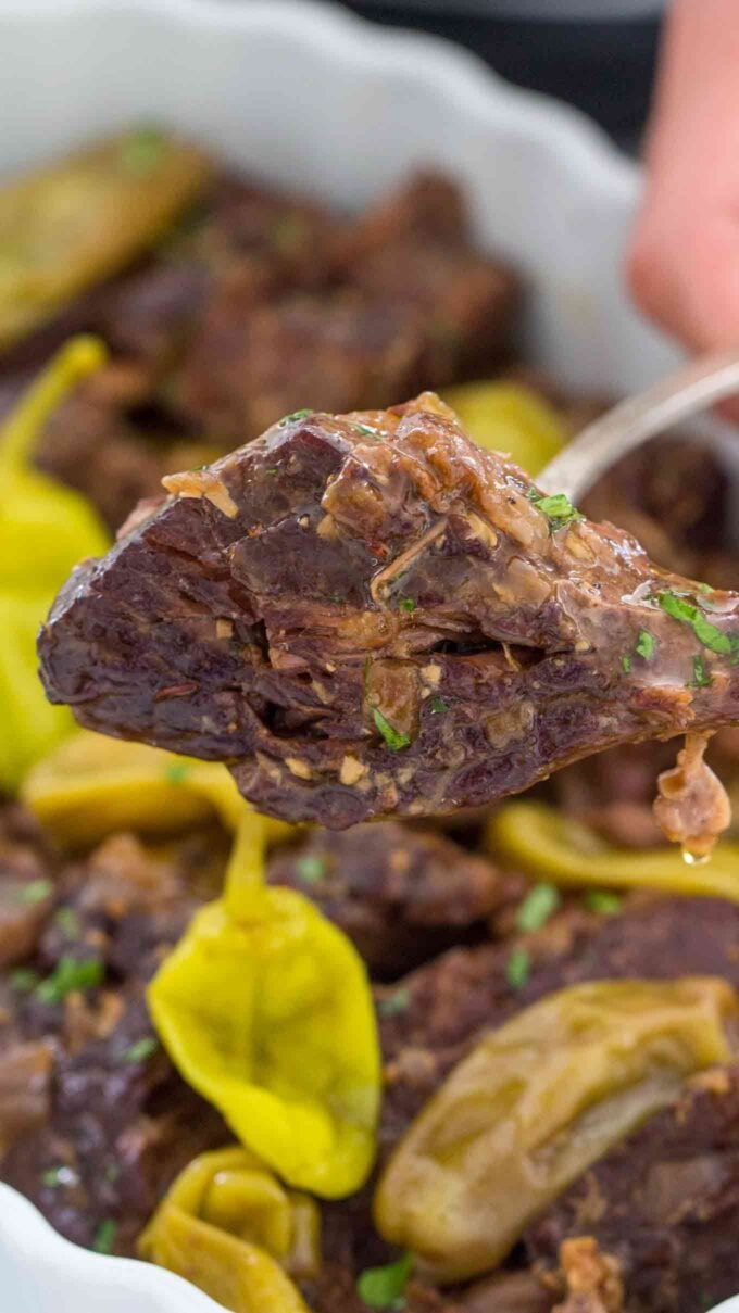 Close up photo of instant pot Mississippi pot roast. 