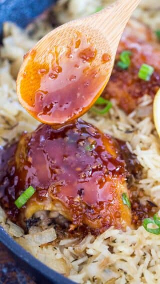 One Pan Honey Garlic Chicken and Rice