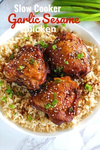 Slow Cooker Garlic Sesame Chicken [VIDEO] - Sweet and Savory Meals