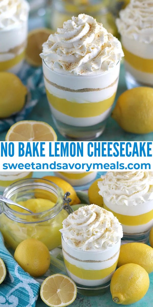 easy no bake lemon cheesecake pin