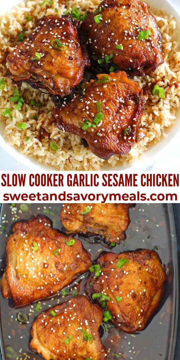 easy slow cooker garlic sesame chicken pin