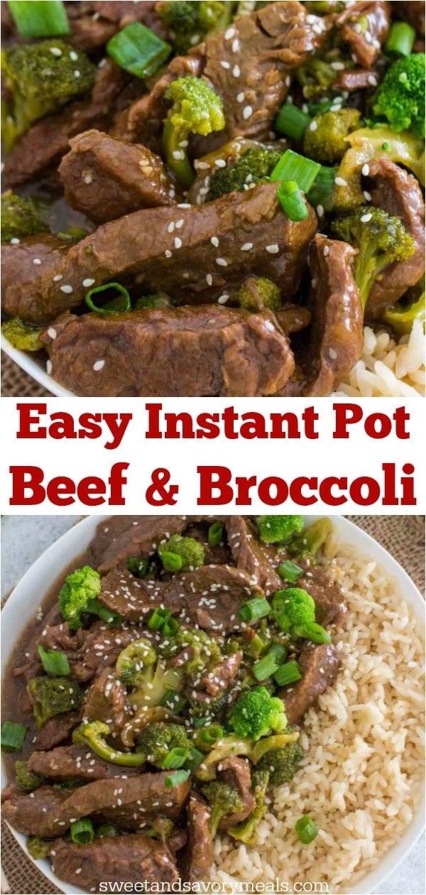 Instant Pot Beef and Broccoli image for pinterest.
