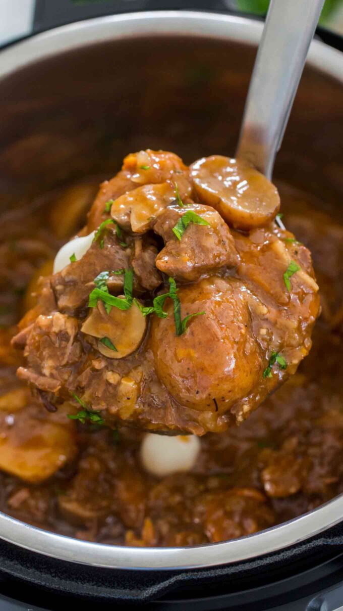 Image of instant pot beef stew. 