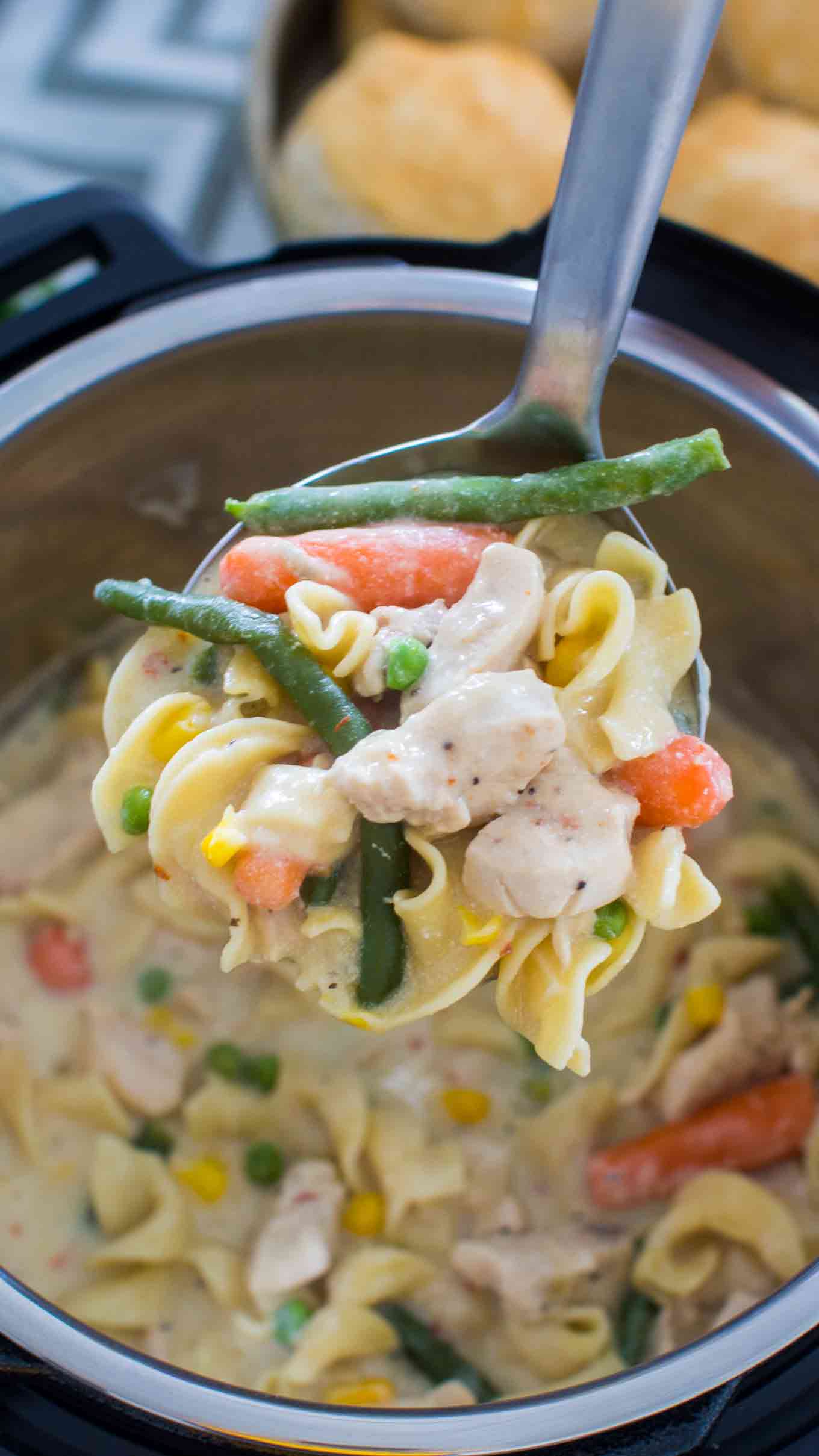 Instant Pot Chicken Pot Pie Pasta - Sweet and Savory Meals