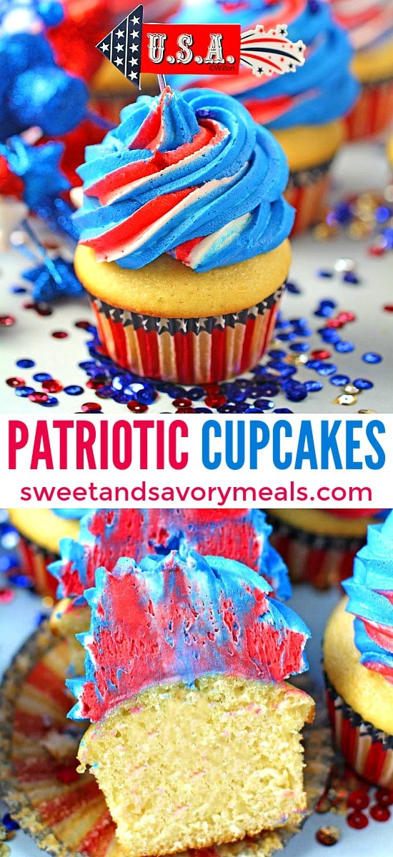 Red White and Blue Cupcakes