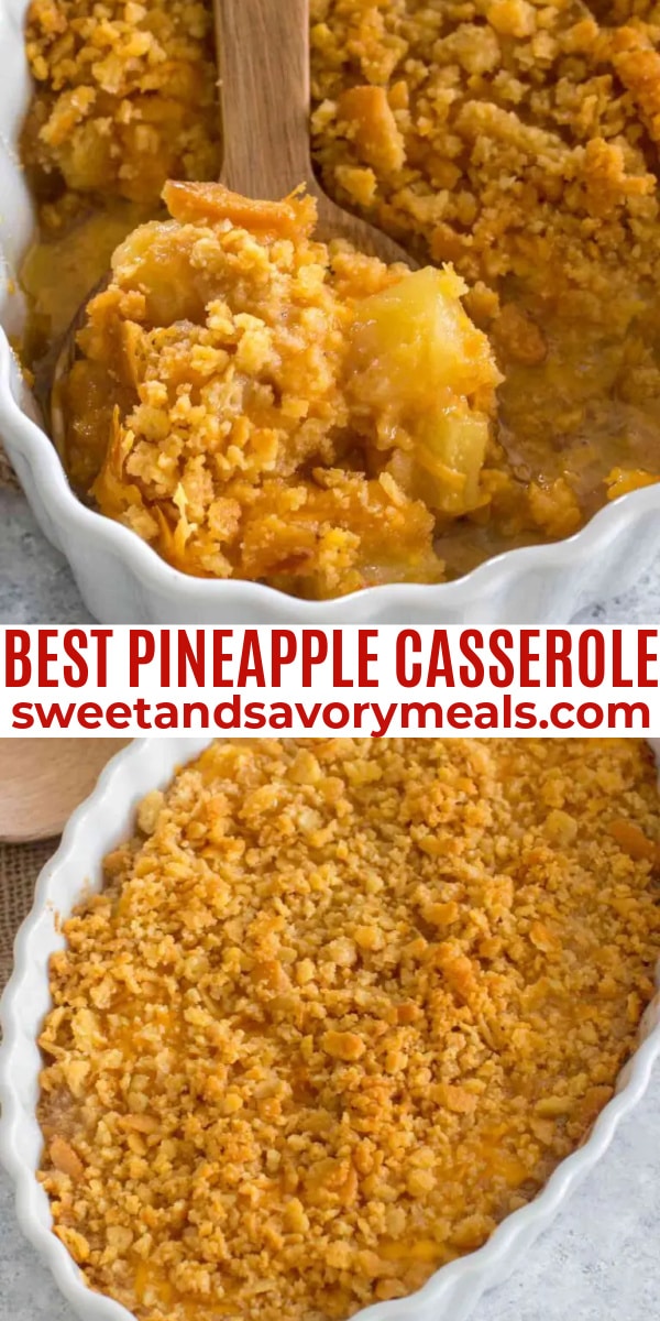 easy pineapple casserole pin