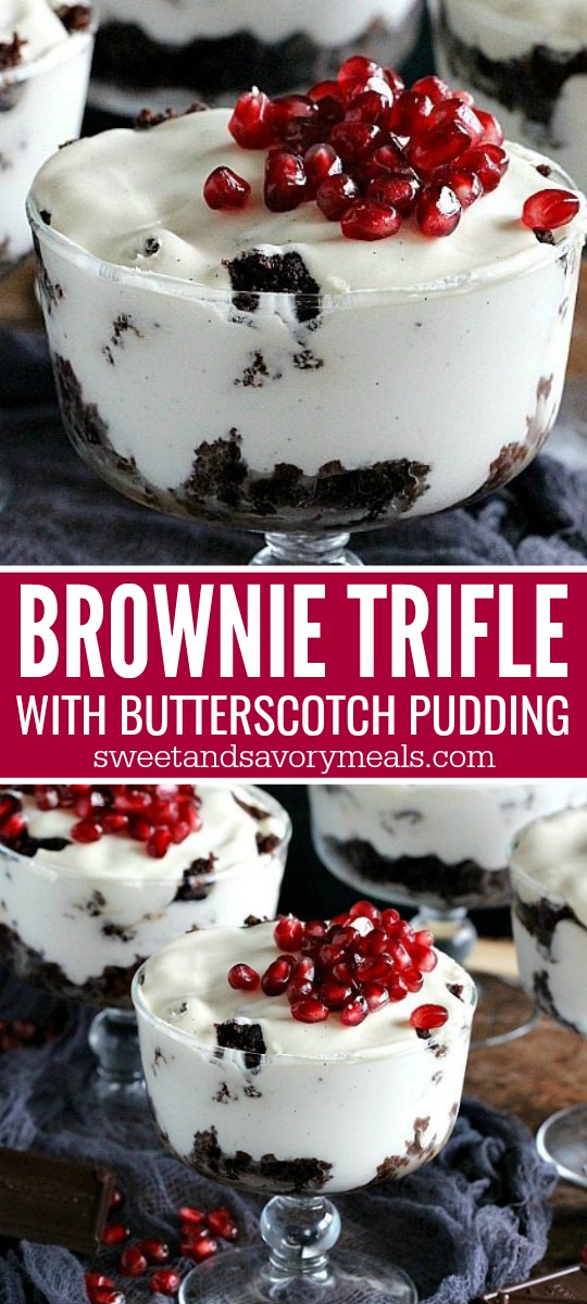 Brownie Trifle with Butterscotch Pudding