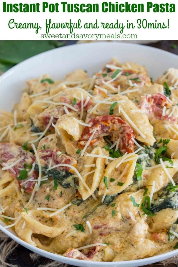 Creamy tuscan chicken pasta best sale instant pot