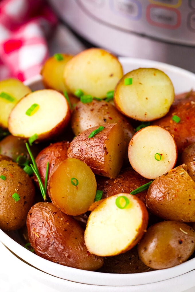 Buttery instant pot roasted potatoes.
