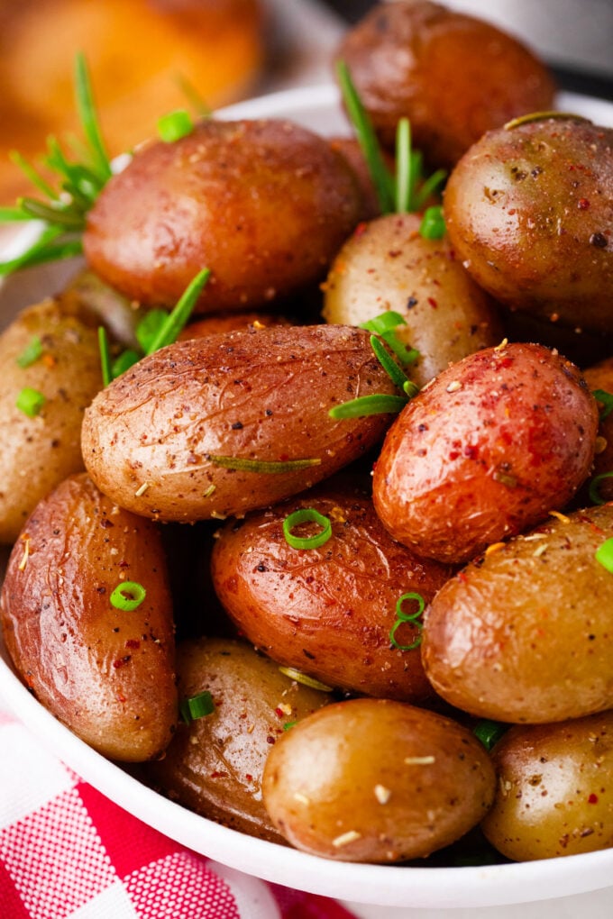 Perfectly crispy instant pot roasted potatoes.