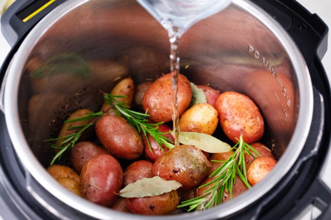 Making instant pot roasted potatoes.