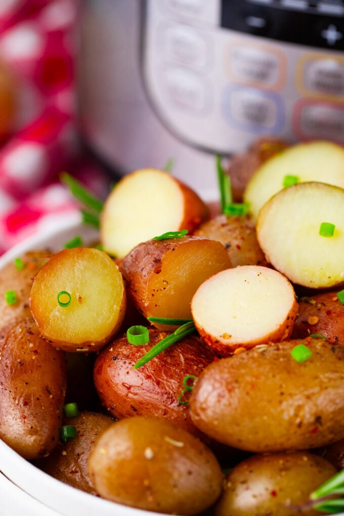 Tender instant pot roasted potatoes.