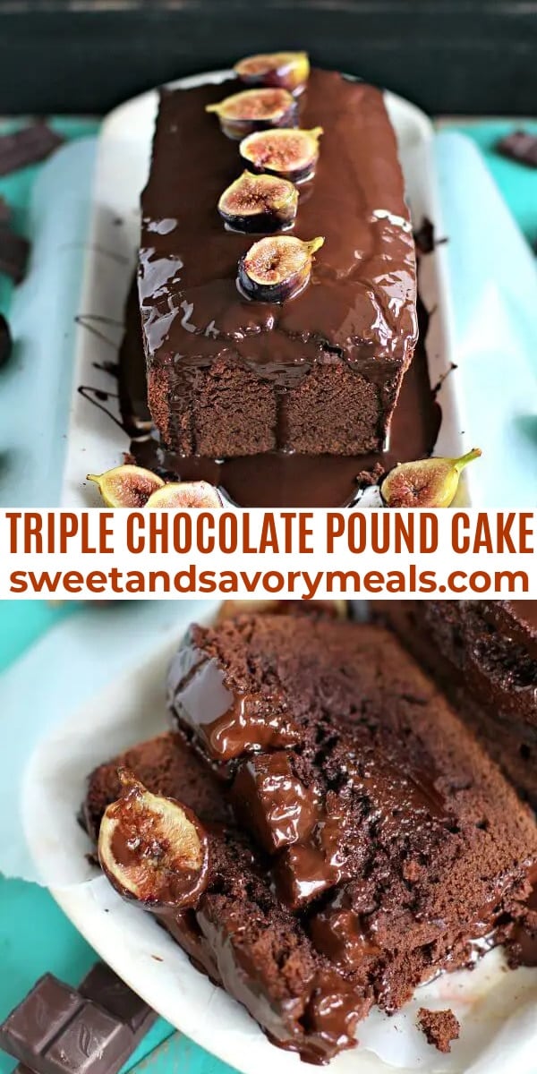 easy triple chocolate pound cake pin