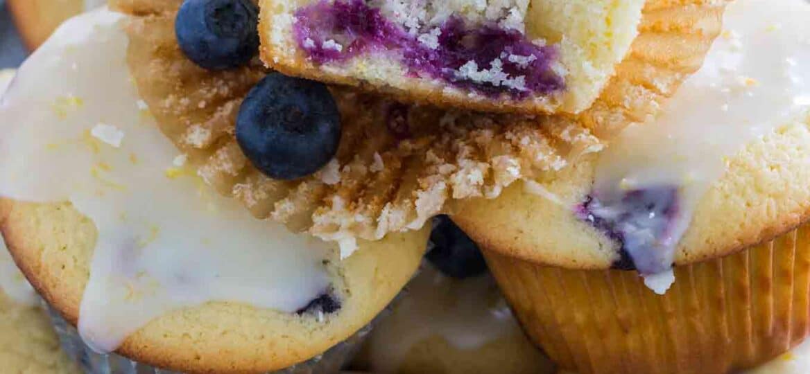Blueberry Lemon Muffins are the perfect combo of sweet and tart! Easy to make in just over 30 minutes, they are the tasty snack or dessert.