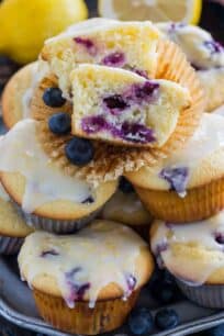Blueberry Lemon Muffins are the perfect combo of sweet and tart! Easy to make in just over 30 minutes, they are the tasty snack or dessert.