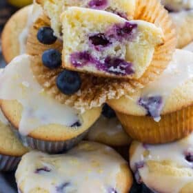 Blueberry Lemon Muffins are the perfect combo of sweet and tart! Easy to make in just over 30 minutes, they are the tasty snack or dessert.