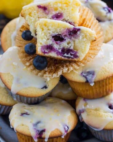 Blueberry Lemon Muffins with Lemon Glaze