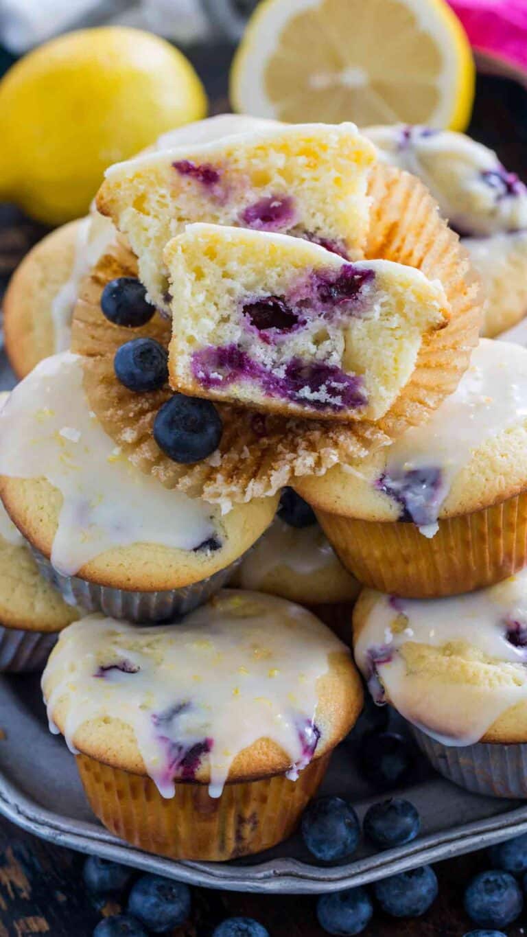 Blueberry Lemon Muffins are the perfect combo of sweet and tart! Easy to make in just over 30 minutes, they are the tasty snack or dessert.